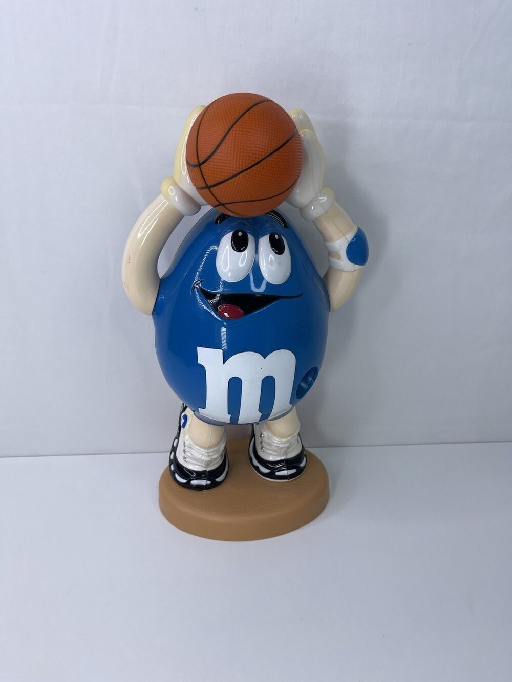Vintage M&M's Blue Basketball Player Candy Dispenser Mars Collectible Figure